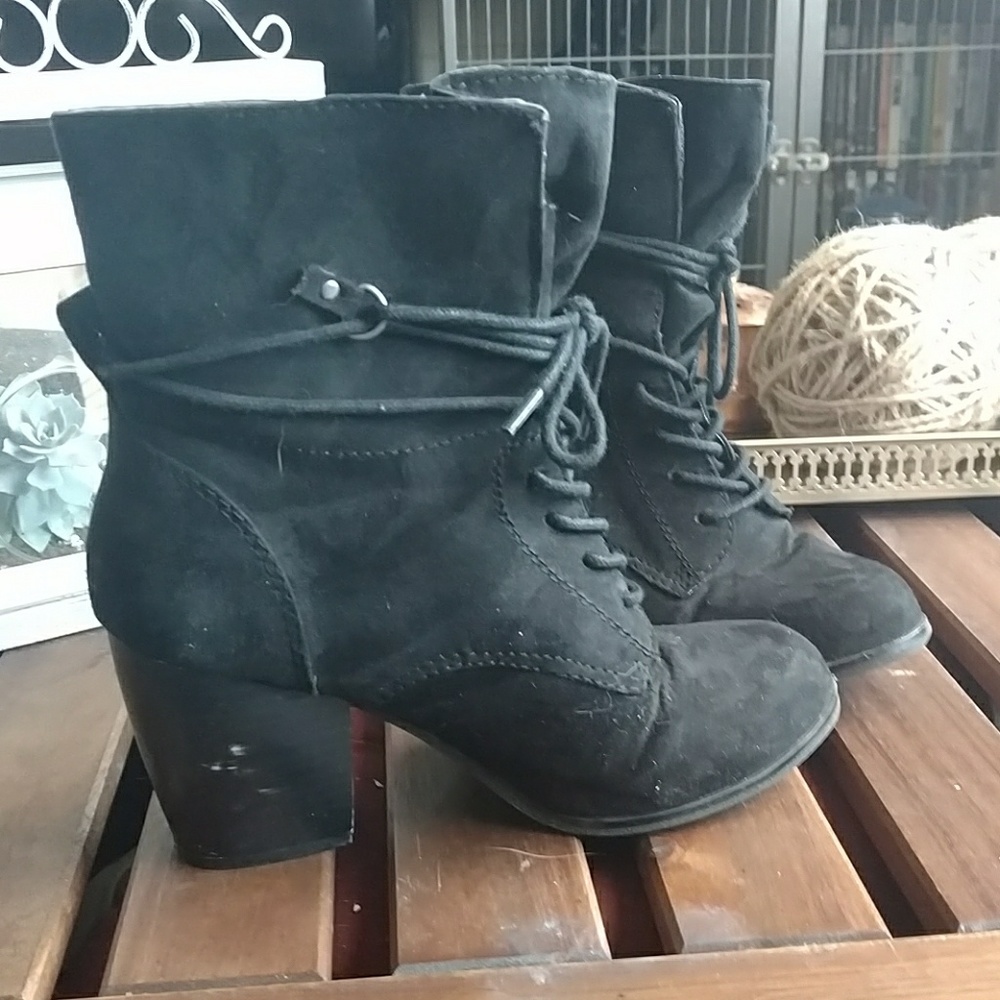 Black Laced Booties
